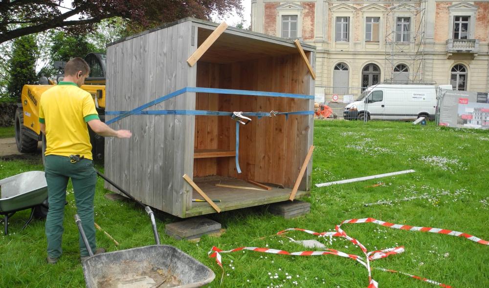 Installation des cubes dans le parc